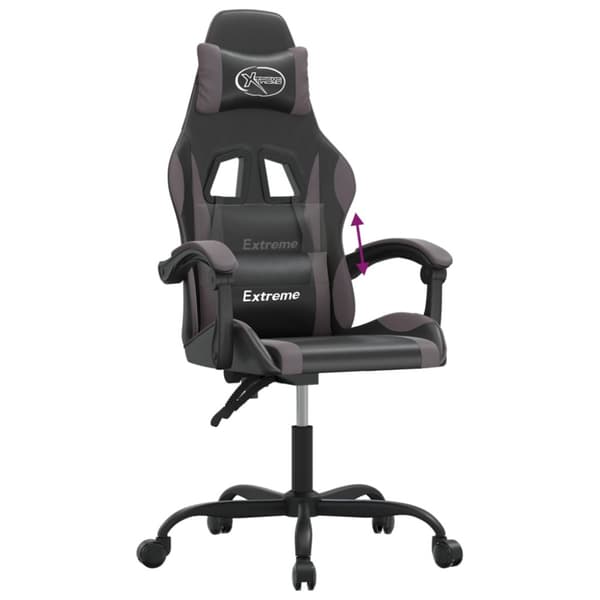 Gamingstol svart och grå konstläder