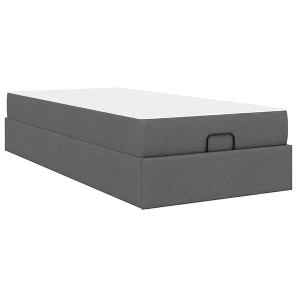 Sängram med madrass 2 pcs Dämpad Grå tyg
