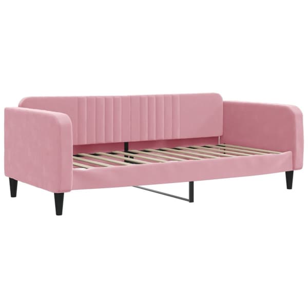 Dagbädd utdragbar rosa 90x200 cm sammet