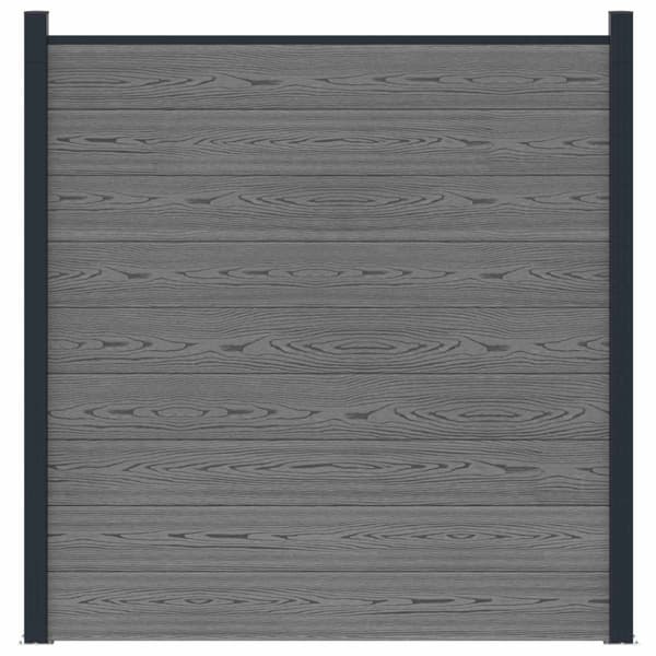 Stängselpanel WPC och aluminium Grå