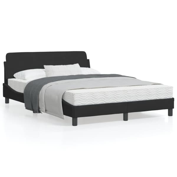 Bed Frame "Dover" Black 140x190 cm Velvet