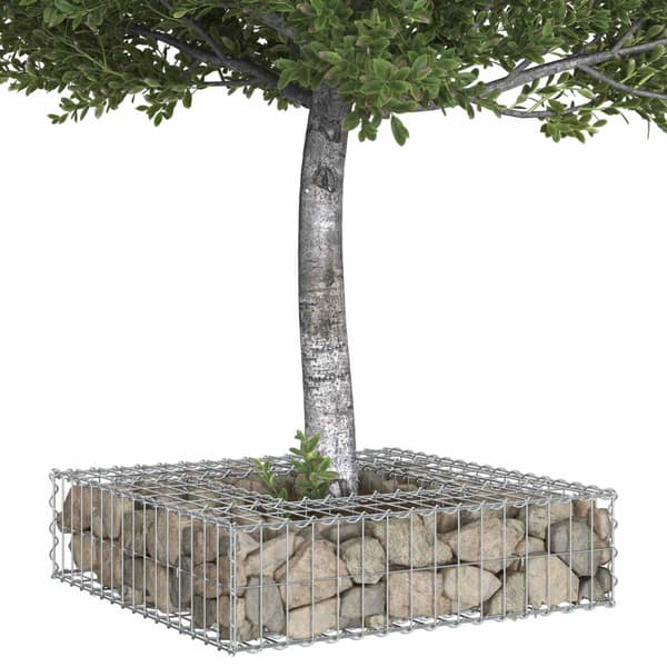 Gabion upphöjd säng Silver