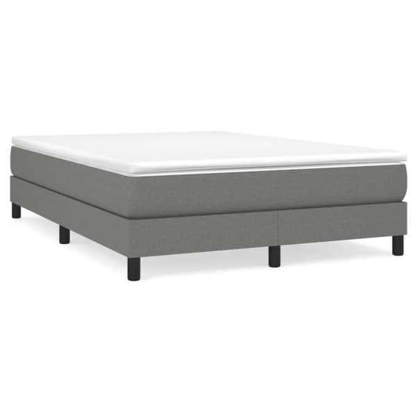 Boxspring-sängram mörkgrå 140x190 cm tyg