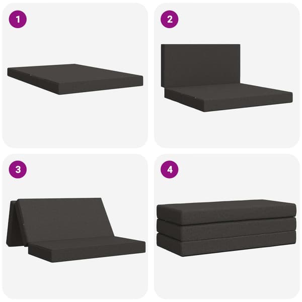 Fällbar Soffbed 140 x 67 x 45 cm Mörkgrå