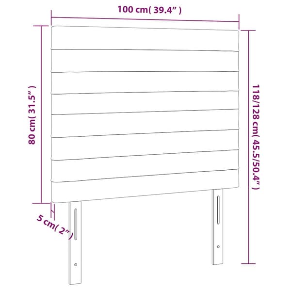 Sänggavel mörkgrön 100x5x118/128 cm sammet