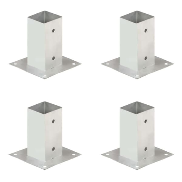 Stolpfot 4 st galvaniserad metall 71 mm