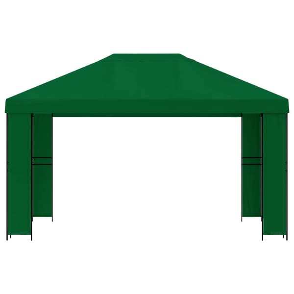 Paviljong 4 × 3 m Grön Polyester och Stål 190