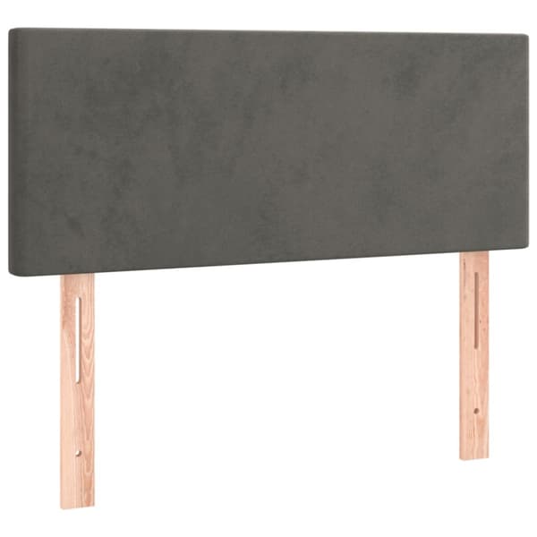 Ramsäng med madrass mörkgrå 120x200 cm sammet