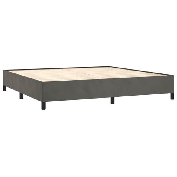 Ramsäng med madrass mörkgrå 200x200 cm sammet