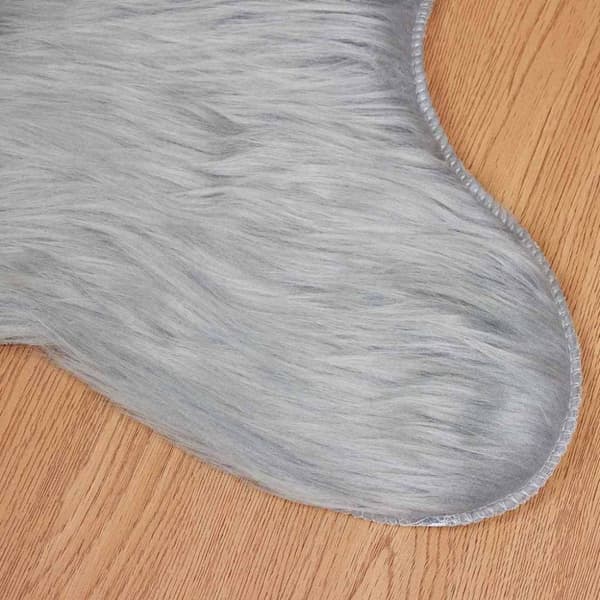 Fuskfäll matta TAFALLA Grå 50 x 80 cm Polyester