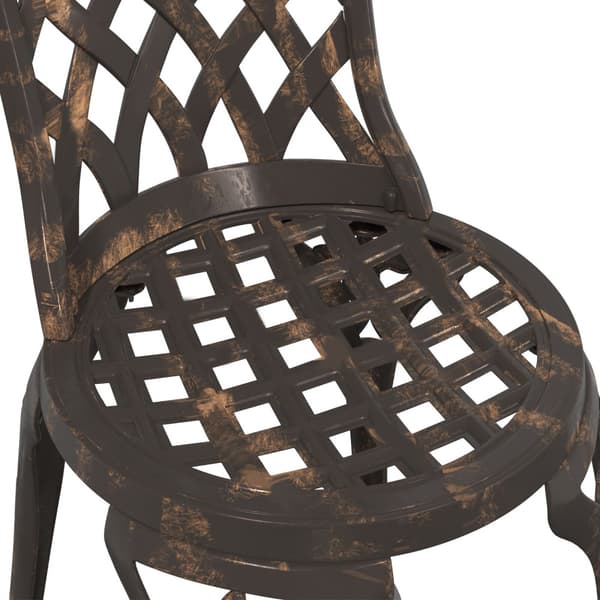 Trädgårds Bistro Set 3 pcs Brons Aluminium