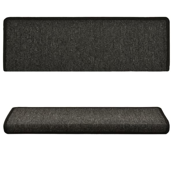 Trappmattor 15 st 65x21x4 cm antracit rektangulär kant