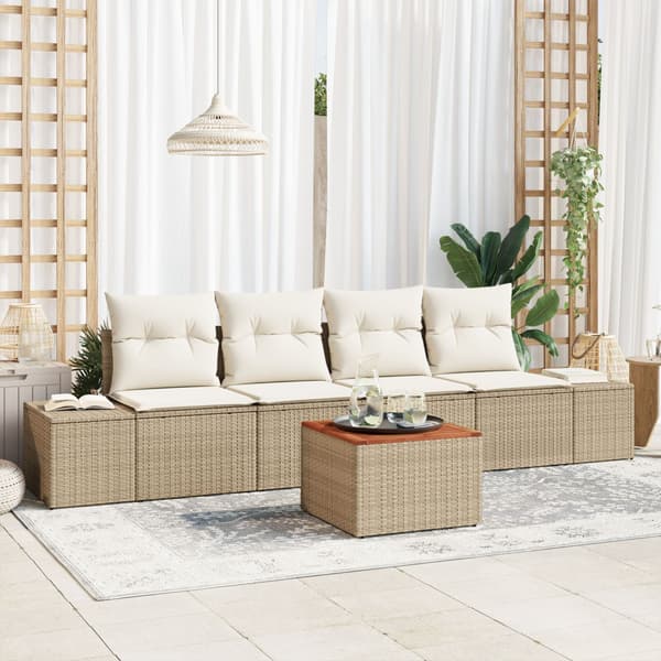 Trädgårdsoffset 5 st Beige konstrotting