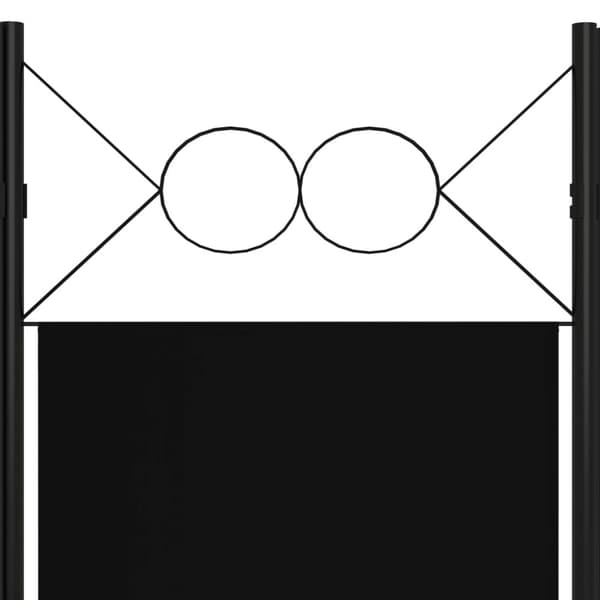 Rumsavdelare 6 paneler svart 240x180 cm