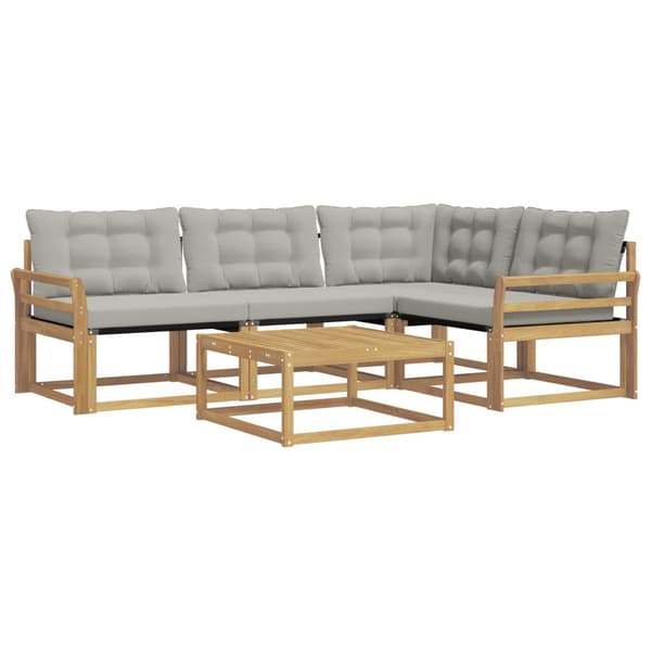 Utomhussoffset 5 pcs Vit och ljusgrå 79 x 79 x 37 cm