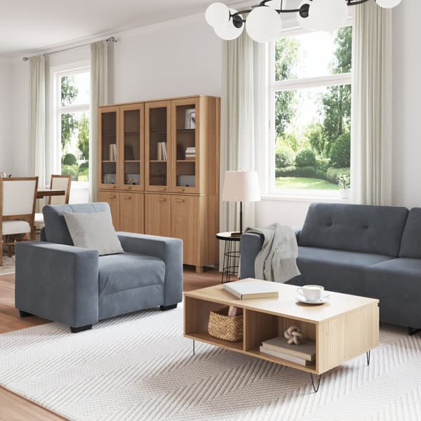 Soffset 3 pcs Mörkgrå 221 x 80 x 80 cm Sammet