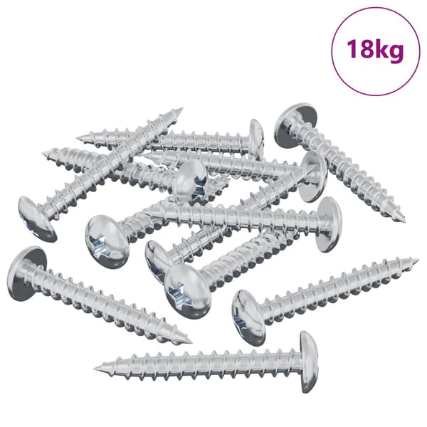 Träskruv 8182 pcs Silver M4 x 28 mm Järn