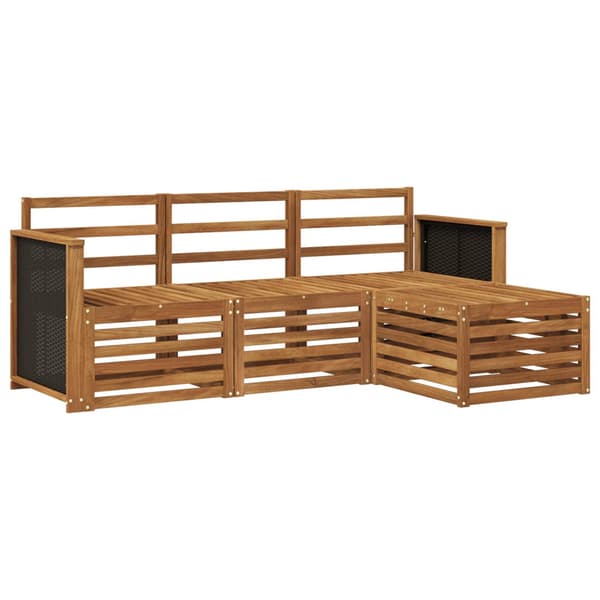 Utomhussoffset 4 pcs Naturlig