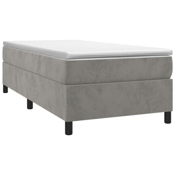 Boxspring-sängram ljusgrå 80x200 cm sammet