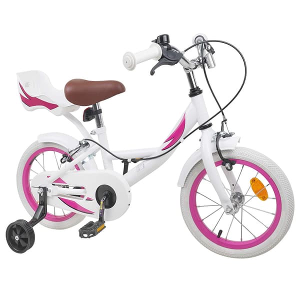 Barncykel 16 Tum för 4-6 år gamla Vit