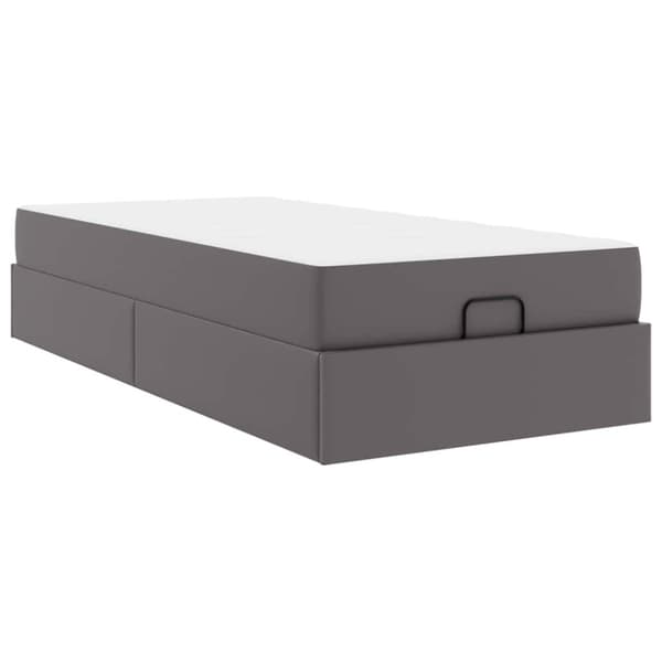 Sängram med madrass Övrigt 2 pcs Grå PVC