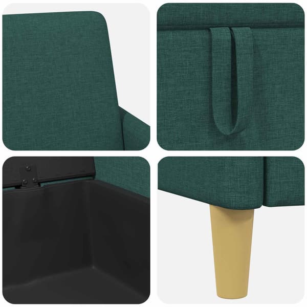 Soffgrupp med förvaring 2 pcs Mörkgrön Polyester
