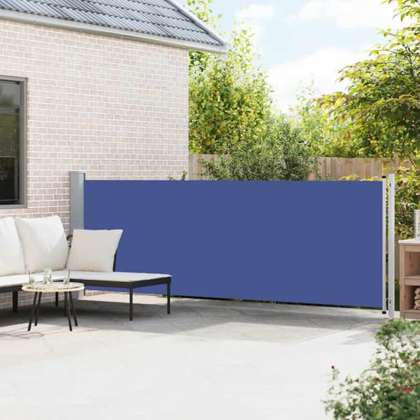 Infällbar sidomarkis 140x600 cm blå