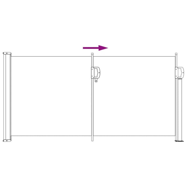 Utfällbar sidomarkis Svart 300 x 100 cm Polyester
