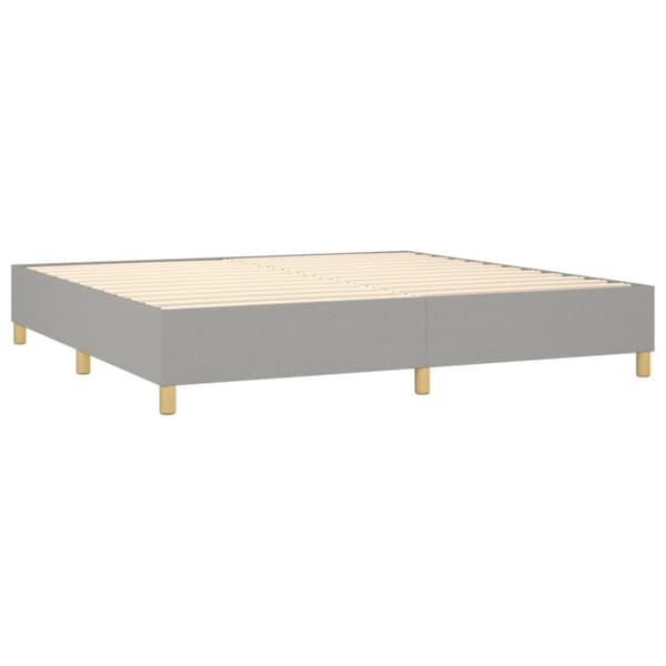 Boxspring-sängram ljusgrå 200x200 cm tyg