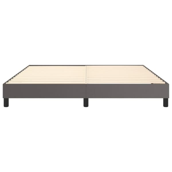 Boxspring-sängram grå 180x200 cm konstläder