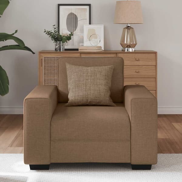Soffstol brun 100x77x82 cm tyg