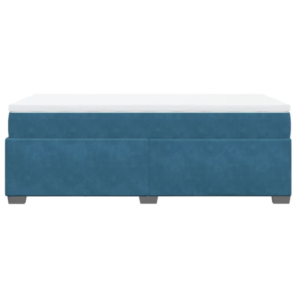 Ramsäng med madrass mörkblå 100x200 cm sammet
