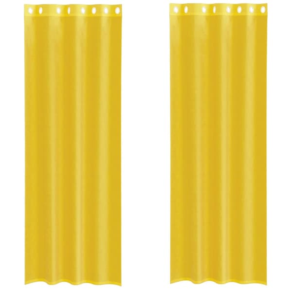 Voile gardiner med genomföringar 2 st gul