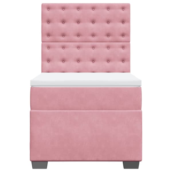 Ramsäng med madrass rosa 90x200 cm sammet