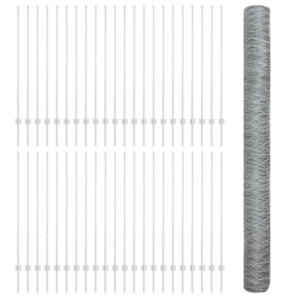 Stängsel med stolpe Silver 1,4 x 100 m Stål