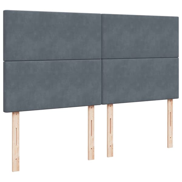 Ramsäng med madrass mörkgrå 200x200 cm sammet