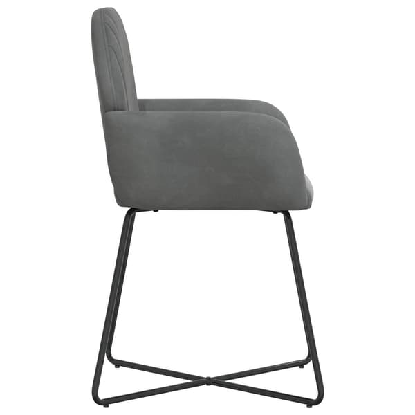 Matstolar 6 pcs Sammet Mörkgrå 55 x 50 x 84 cm