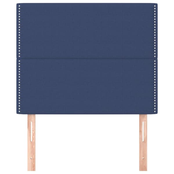 Sänggavel blå 100x5x118/128 cm tyg