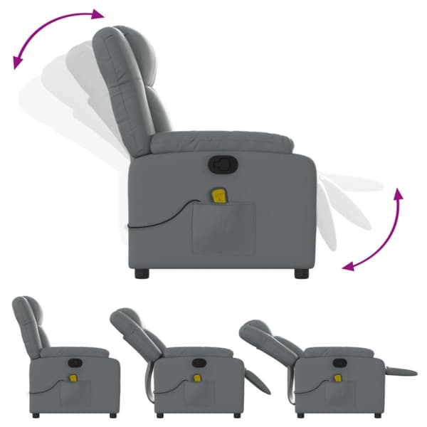 Massagefåtölj grå konstläder