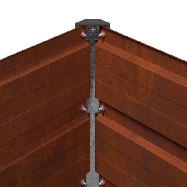 Höjd Trädgårdsbädd Rostig 100 x 80 x 24 cm corton