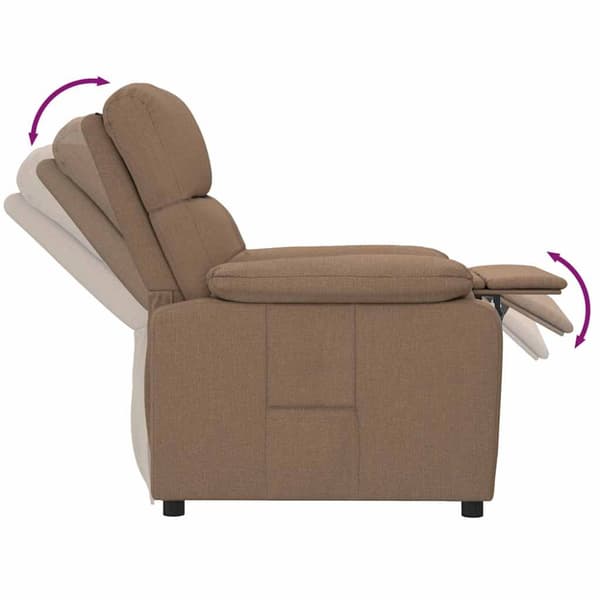 Reclinerfåtölj brun tyg