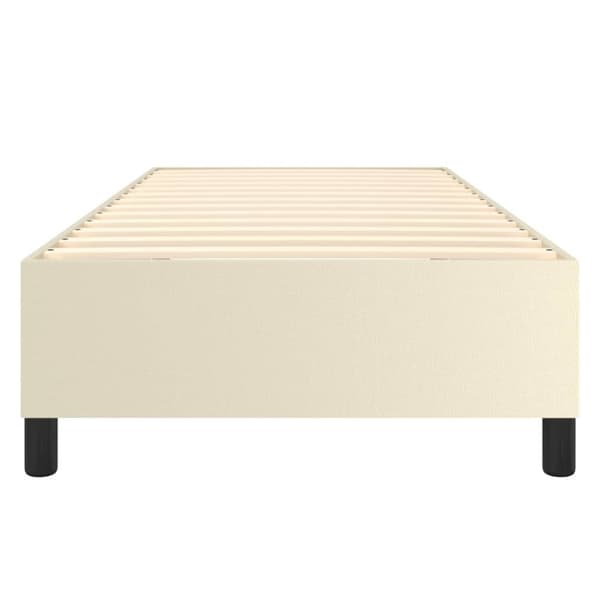 Boxspring-sängram gräddvit 90x200 cm konstläder