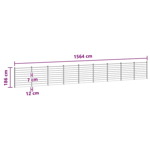 Stängselpanel 9 pcs WPC och aluminium Svart