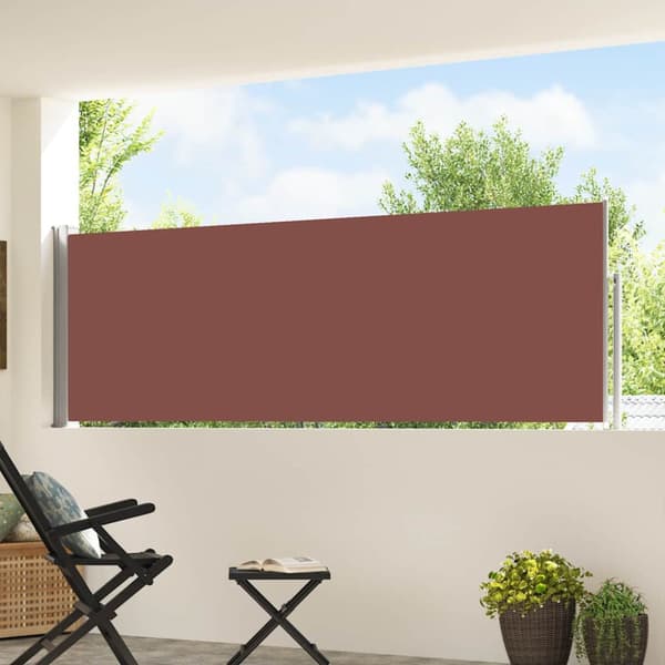 Infällbar sidomarkis 100x500 cm brun