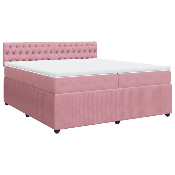 Ramsäng med madrass rosa 200x200 cm sammet