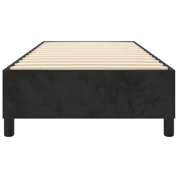 Boxspring-sängram svart 90x200 cm sammet