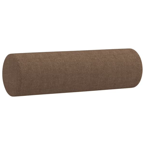 3-sitssoffa med prydnadskuddar brun 180 cm tyg