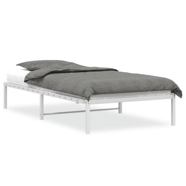 Sängram metall vit 107x203 cm