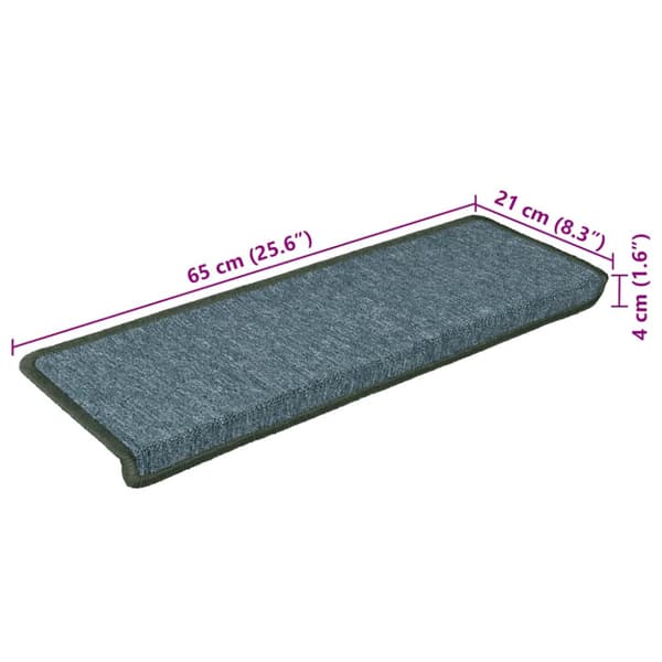 Trappmattor 30 st 65x21x4 cm mörkgröna rektangulära kanter