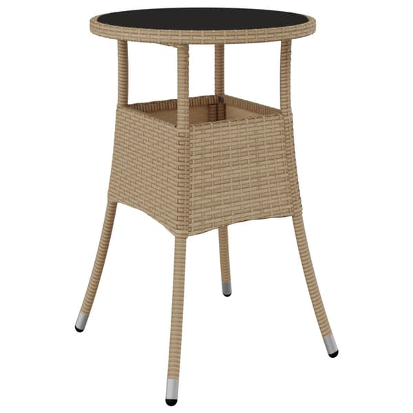Trädgårdsmöbelset 5 pcs Beige konstrotting